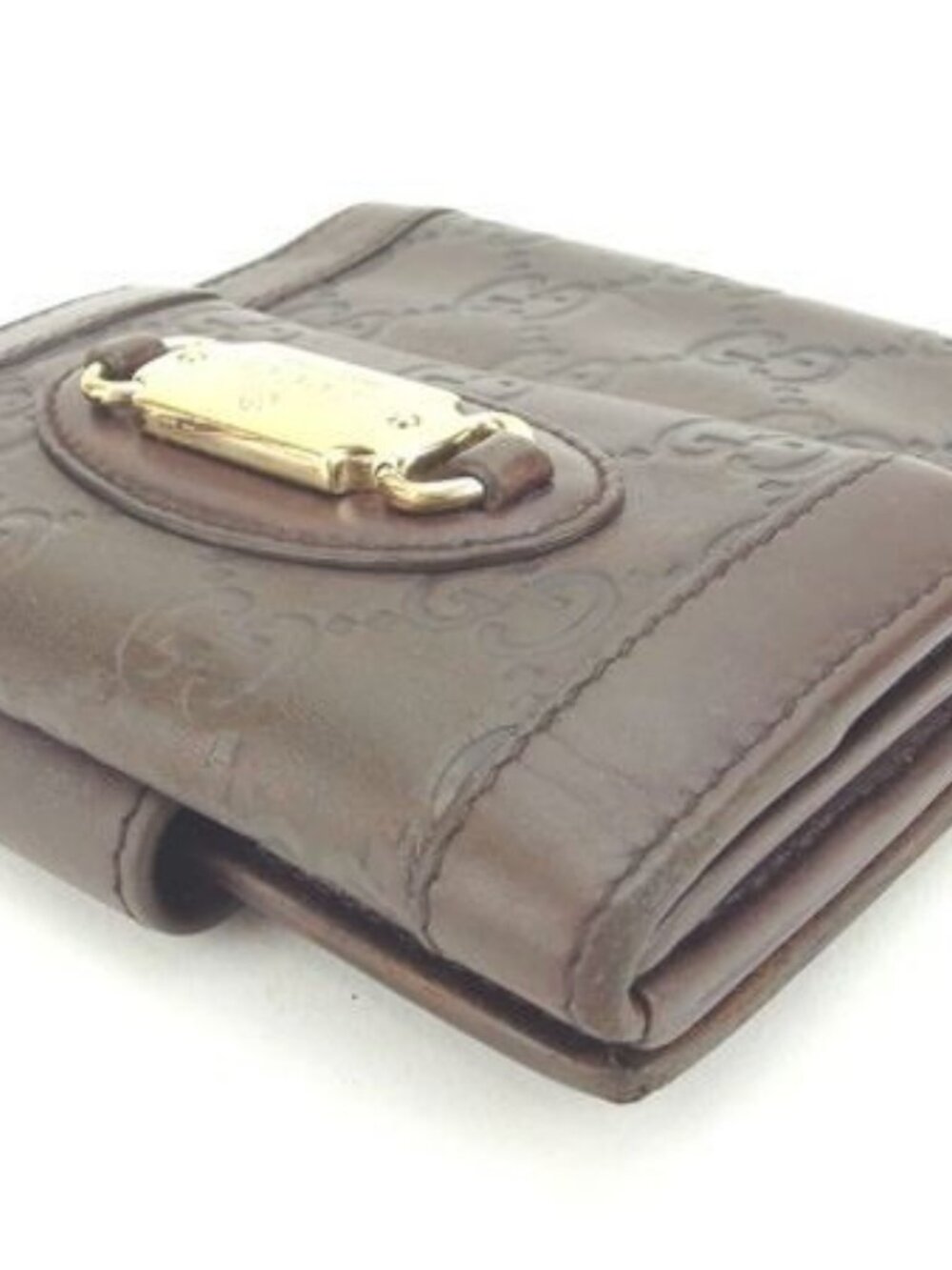 GUCCI Bifold Wallet Brown x Gold Women 145747 Authentic secondhand - Picture 4 of 6